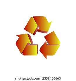 Reciclando Flechas de vectores 3d, concepto de ecología.
