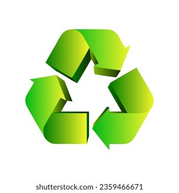 Reciclando Flechas de vectores 3d, concepto de ecología.
