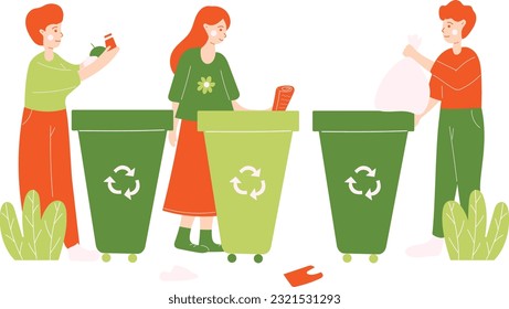 Recycling Activity Hand Drawn Illustration