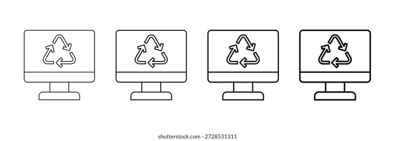 Recycling-App-Symbole Vektor-Set in verschiedenen Stroke Line-Stil
