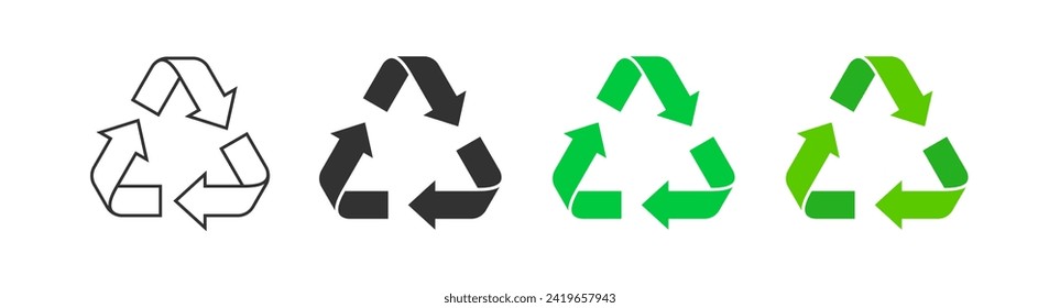 Recycling arrow icon. Reusing symbol. Ecology symbol. Nature garbage.