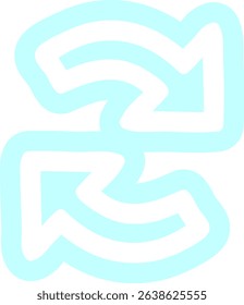 recycling arrow icon symbol in bright neon colors