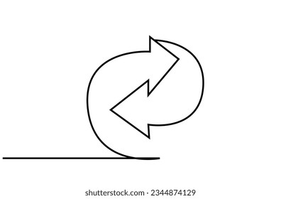 recycling arrow signs circle line art