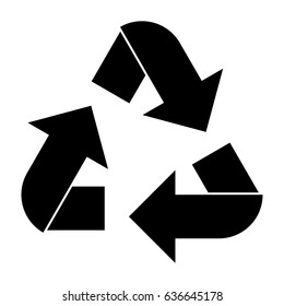 Recycling arrows in a circle black icon.