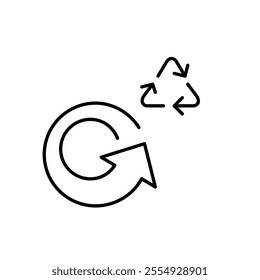 Recycling arrows. Eco-friendly practices, sustainable growth and responsible material reuse. Pixel perfect vector icon