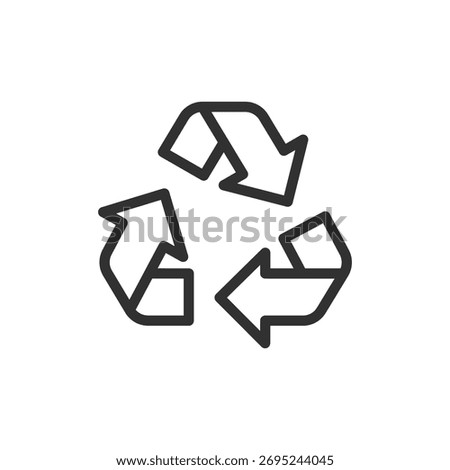 Recycling arrows, linear icon. Sustainability and eco-friendly process. Line with editable stroke.