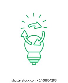 recycling arrows with saving bulb electric