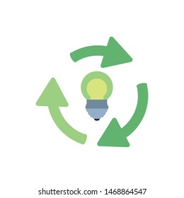 recycling arrows with saving bulb electric