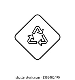 Recycling arrows symbol vector illustration. Recycle vector icon.