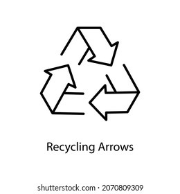 Recycling Arrows Trendy solid icon isolated on white and blank background for your design