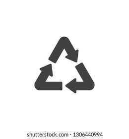 Recycling arrows vector icon. filled flat sign for mobile concept and web design. Recycle arrows simple solid icon. Symbol, logo illustration. Pixel perfect vector graphics