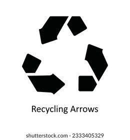 Recycling Arrows Vector  solid Icon Design illustration. Nature and ecology Symbol on White background EPS 10 File