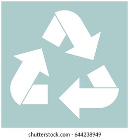 Recycling arrows white icon .