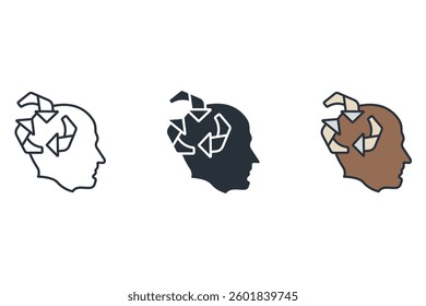 recycling awareness icons isolated on White Background. Flat style design