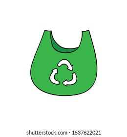recycling bag doodle icon, vector illustration