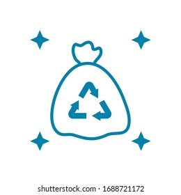 recycling bag icon over white background, lind style, vector illustration