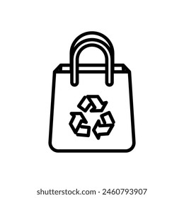 recycling bag, line icon, isolated background