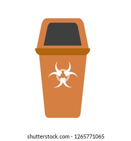 recycling basket isolated icon on white, stock vector illustration