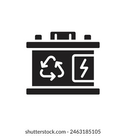 Recycling Battery Filled Icon Vector Illustration