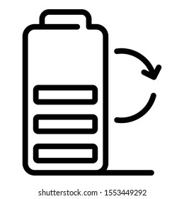Recycling battery icon. Outline recycling battery vector icon for web design isolated on white background