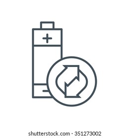 Recycling battery icon suitable for info graphics, websites and print media and  interfaces. Line vector icon.