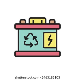 Recycling Battery Icon Vector Illustration