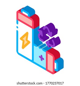 Recycling Battery Icon Vector. Isometric Recycling Battery sign. color isolated symbol illustration