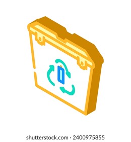 recycling battery isometric icon vector. recycling battery sign. isolated symbol illustration