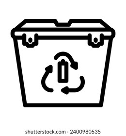 recycling battery line icon vector. recycling battery sign. isolated contour symbol black illustration