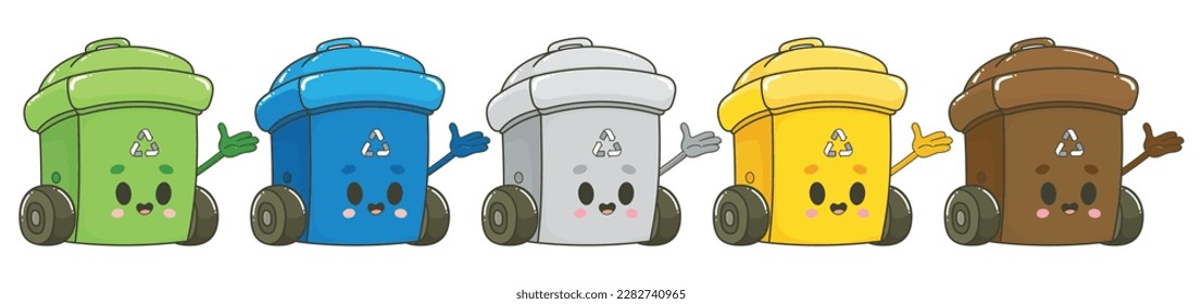 recycling bin character  Reduce, Reuse, Recycle 