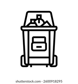 recycling bin cosmetics sustainable beauty line icon vector. recycling bin cosmetics sustainable beauty sign. isolated contour symbol black illustration