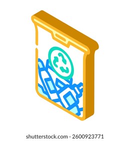 recycling bin cosmetics sustainable beauty isometric icon vector. recycling bin cosmetics sustainable beauty sign. isolated symbol illustration