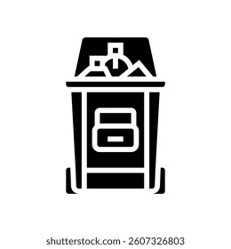 recycling bin cosmetics sustainable beauty glyph icon vector. recycling bin cosmetics sustainable beauty sign. isolated symbol illustration