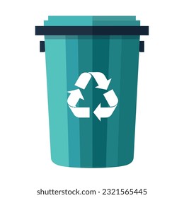Recycling bin design over white