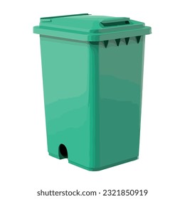 Diseño de papelera de reciclaje sobre blanco