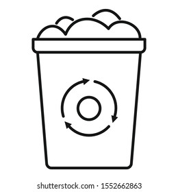 Recycling bin garbage icon. Outline recycling bin garbage vector icon for web design isolated on white background