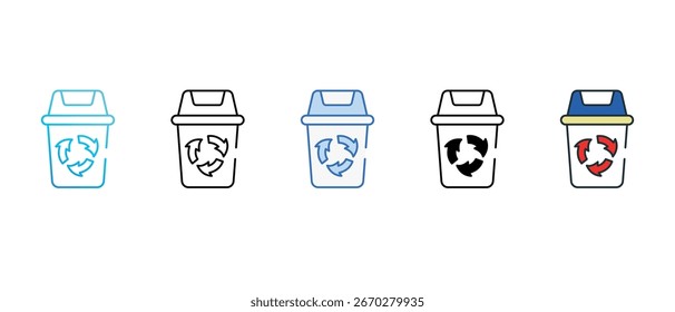 Diseño de icono de papelera de reciclaje con fondo blanco