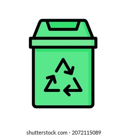 Icono de Papelera de reciclaje, Icono de icono de estilo de línea relleno, Ilustración vectorial de estilo de línea adecuada para sitio web, aplicación móvil, impresión, presentación, infografía y cualquier otro proyecto.