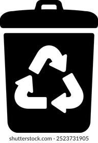 The recycling bin icon isolated on white background