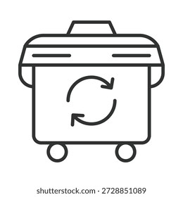 Icono de la papelera de reciclaje en diseño de línea. papelera de reciclaje, contenedor, residuos, clasificación, ecología sobre Vector de fondo blanco. Icono de trazo editable de reciclaje