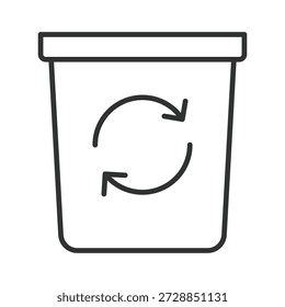 Icono de papelera de reciclaje en diseño de línea. reciclaje, papelera, residuos, reutilización, ecología, contenedor sobre fondo blanco Vector. Icono de trazo editable de reciclaje
