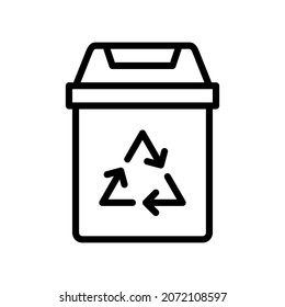 Recycling Bin Icon, Line style icon vector illustration, Suitable for website, mobile app, print, presentation, infographic and any other project.