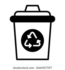 Icono de papelera de reciclaje Ilustración vectorial de estilo mixto