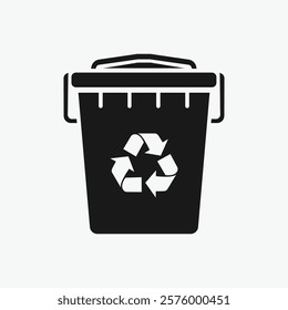 Recycling Bin Icon, Simple Vector Graphic