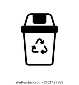 recycling bin icon symbol vector template