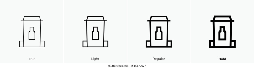 recycling bin icon. Thin, Light Regular And Bold style design isolated on white background