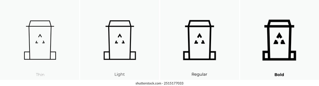 recycling bin icon. Thin, Light Regular And Bold style design isolated on white background
