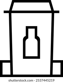 Icono de papelera de reciclaje. Diseño de estilo lineal delgado aislado sobre fondo blanco