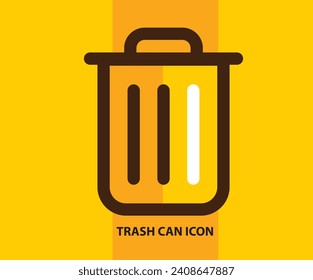 Recycling bin icon. Trash Can icon vector illustration yellow color