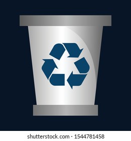recycling bin icon in two color design style. recycling bin vector icon modern and trendy flat symbol for web site